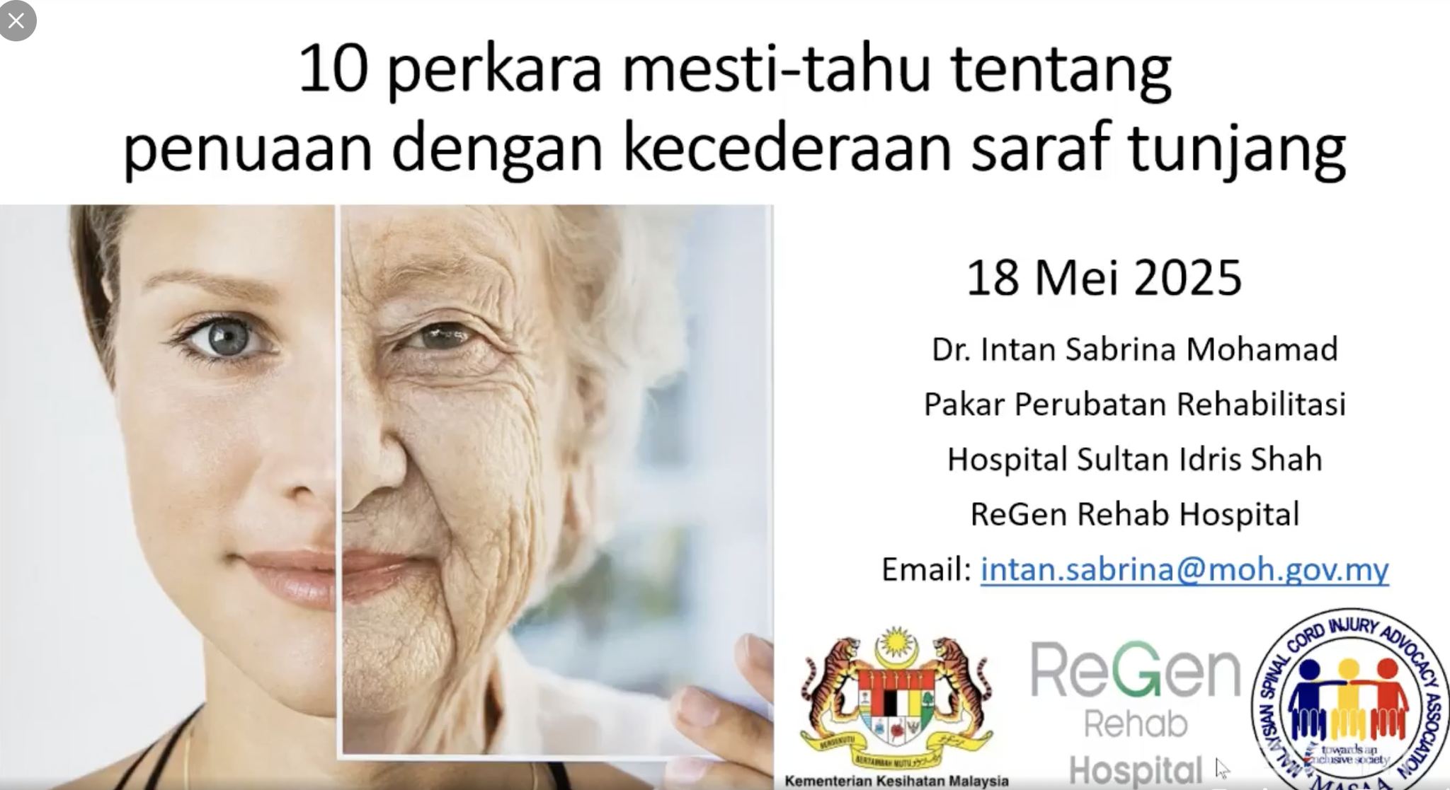 “10 PERKARA MESTI TAHU TENTANG PROSES PENUAAN DENGAN KECEDERAAN SARAF TUNJANG (SCI)” 1