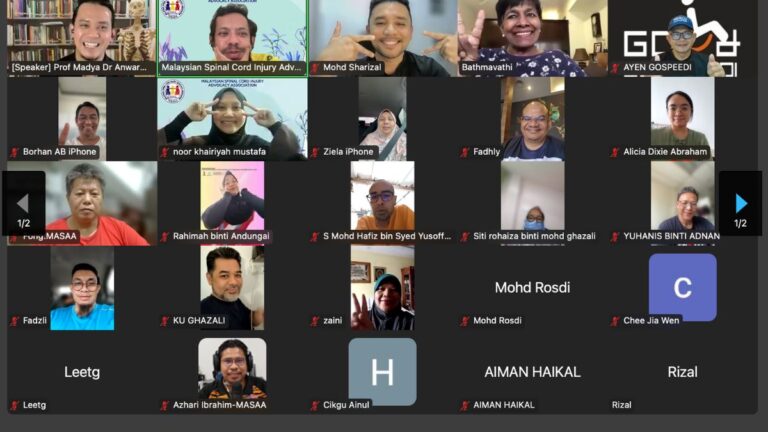 Para Peserta Webinar MASAA siri 3 Neuropathic Pain in SCI & Its Management 1